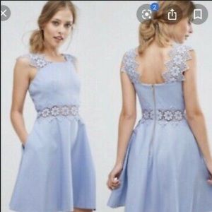 NWT Ted Baker Light Blue Appliqué Dress